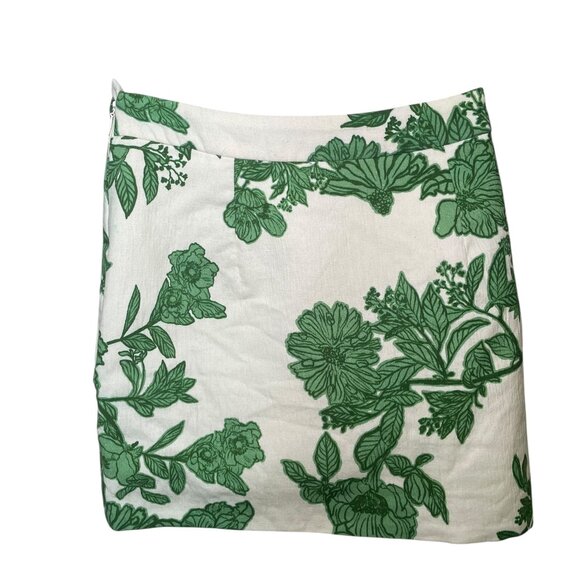 Rococo Sand Green Floral Wrap Mini Skirt - Picture 6 of 8